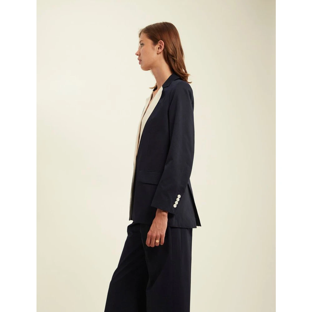 Ines De La Fressange Paris Donkerblauwe Bruna jas Blue Dames