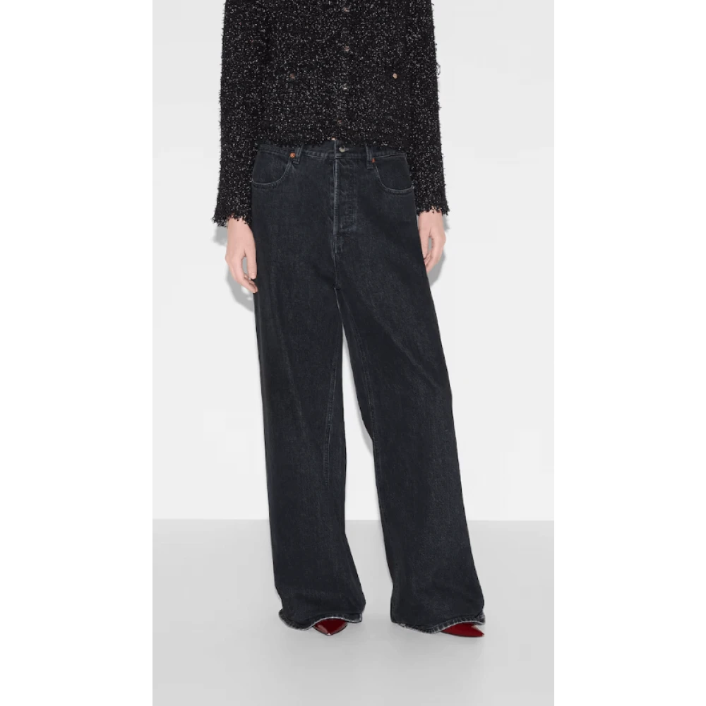 Gucci Midnight Blue Wide-Leg Jeans Blue Dames