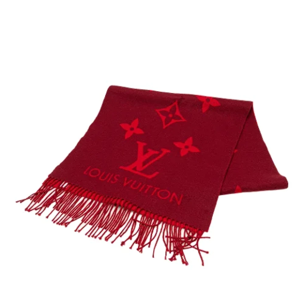 Louis Vuitton Vintage Pre-owned Wool scarves Red Dames