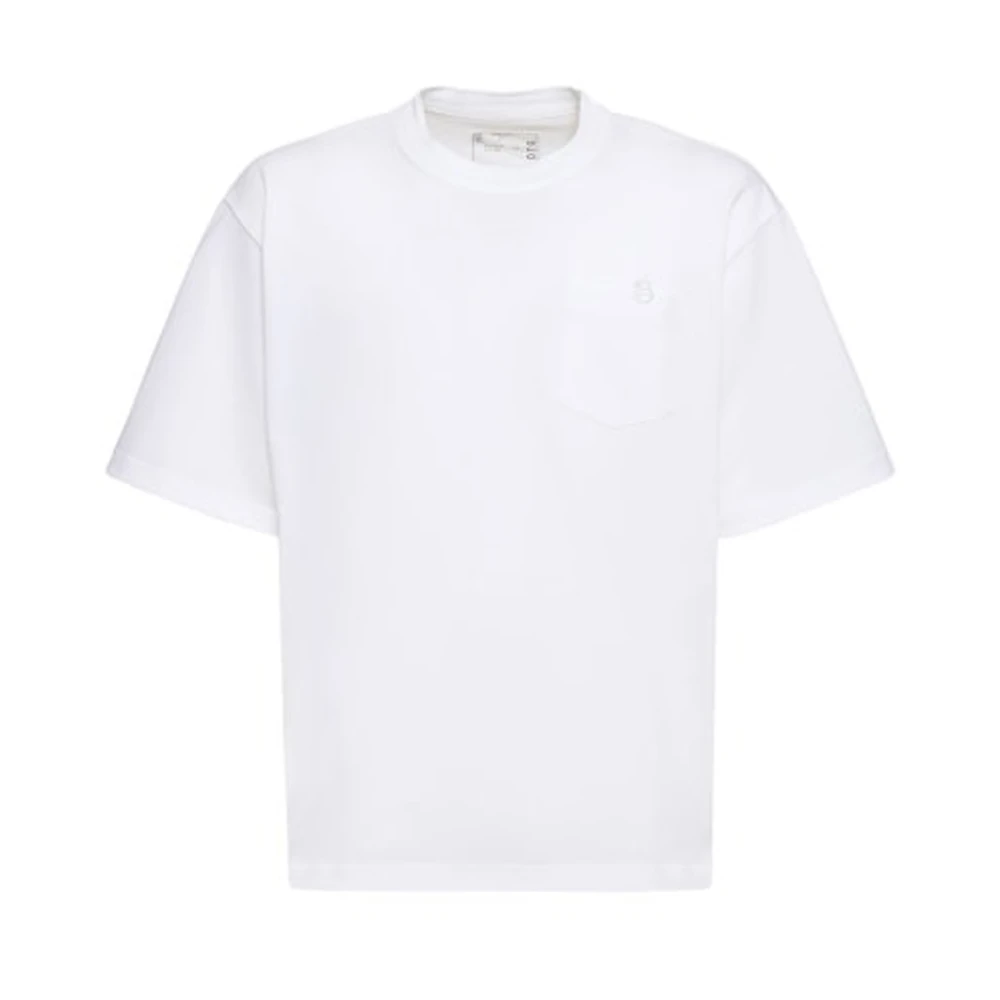 Sacai Beige T-shirts en Polos met wit katoenen shirt White Heren