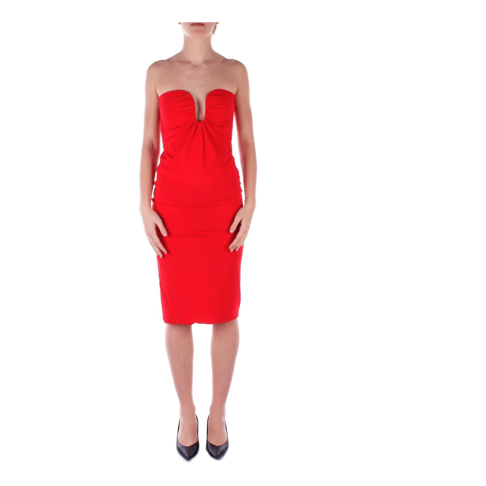 pinko Rode Jurk met Rits Achteraan Red Dames