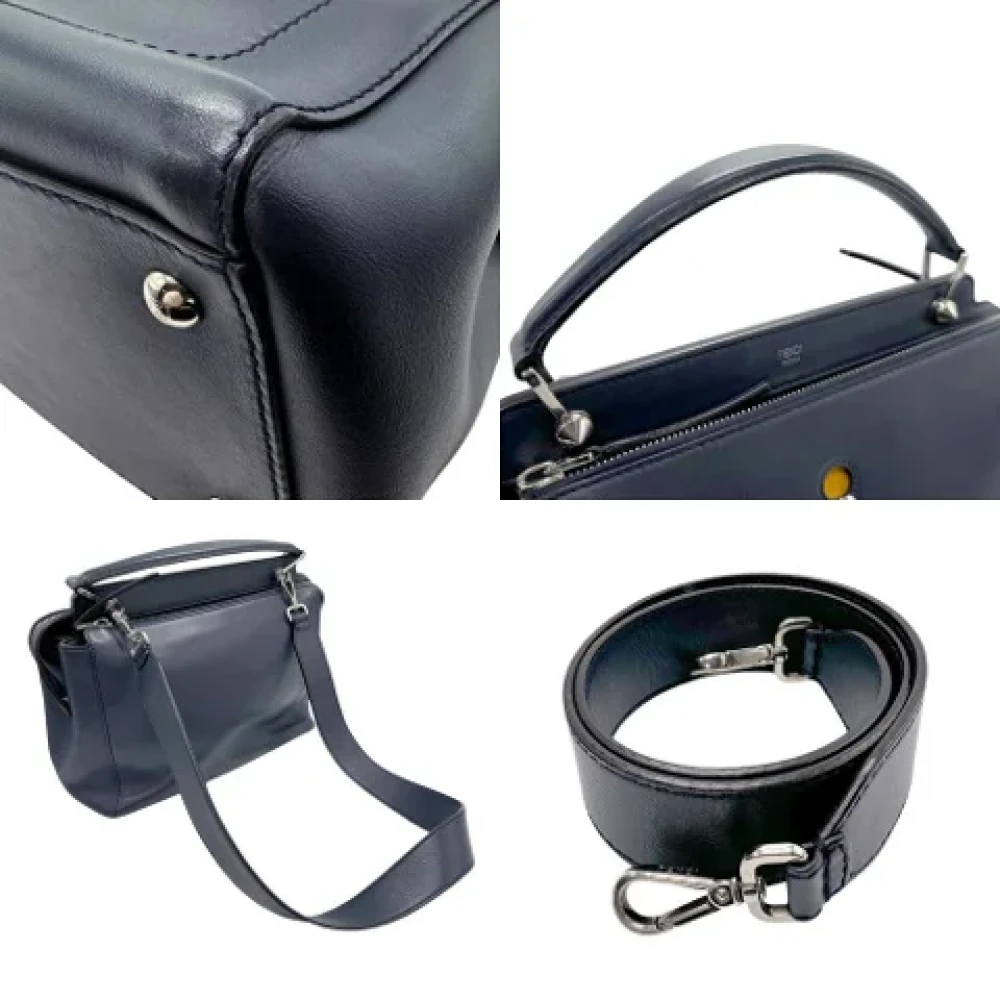 Fendi Vintage Pre-owned Leather shoulder-bags Blue Dames