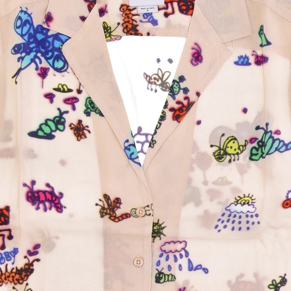 Obey Doodle Relaxte All Over Print Shirt Multicolor Dames