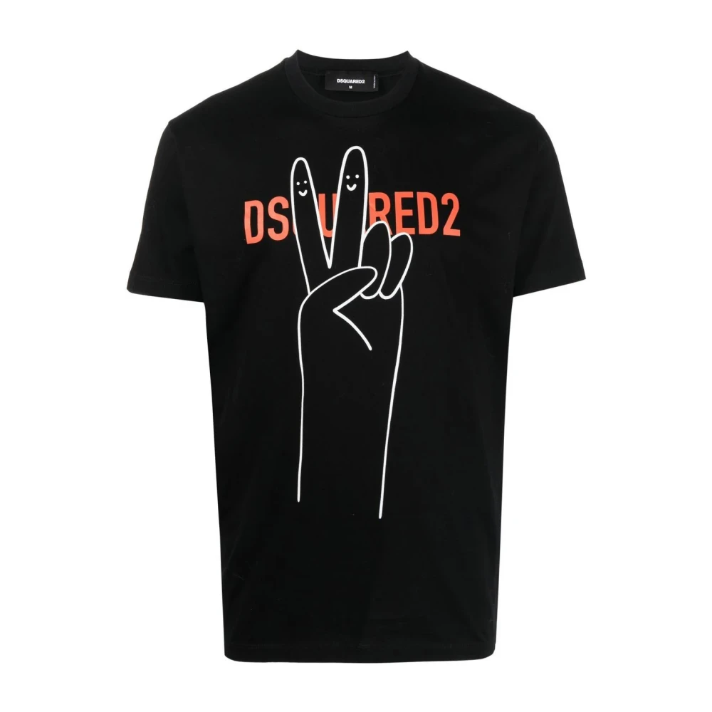 Dsquared2 Italiaans Katoenen T-shirt Black Heren