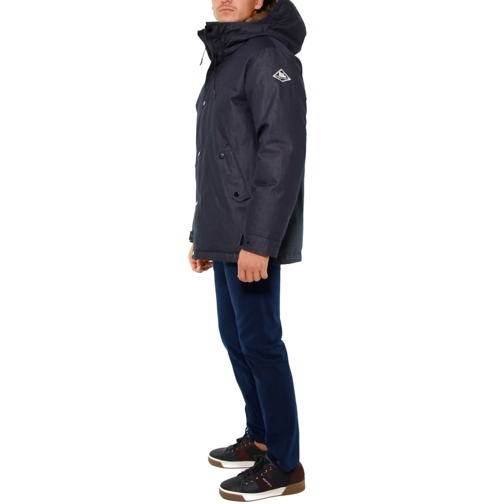 Roy Roger's Blauwe Denim Puffer Parka Blue Heren