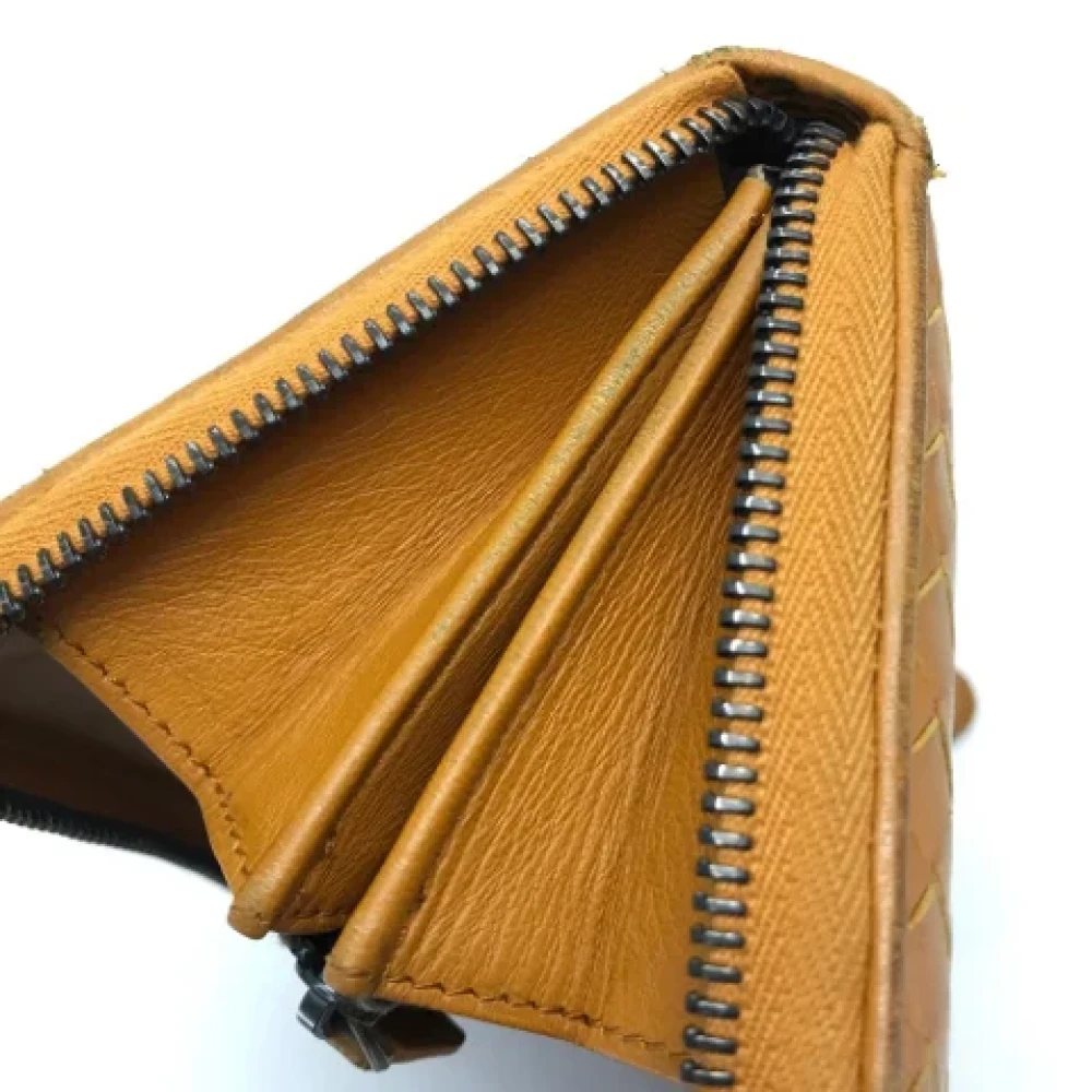 Bottega Veneta Vintage Pre-owned Leather wallets Orange Dames