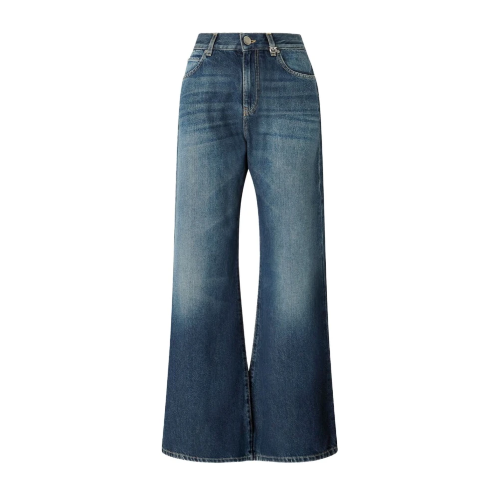 Pinko Women's Blue Flare Jeans, W28, Wanda Wide Leg
