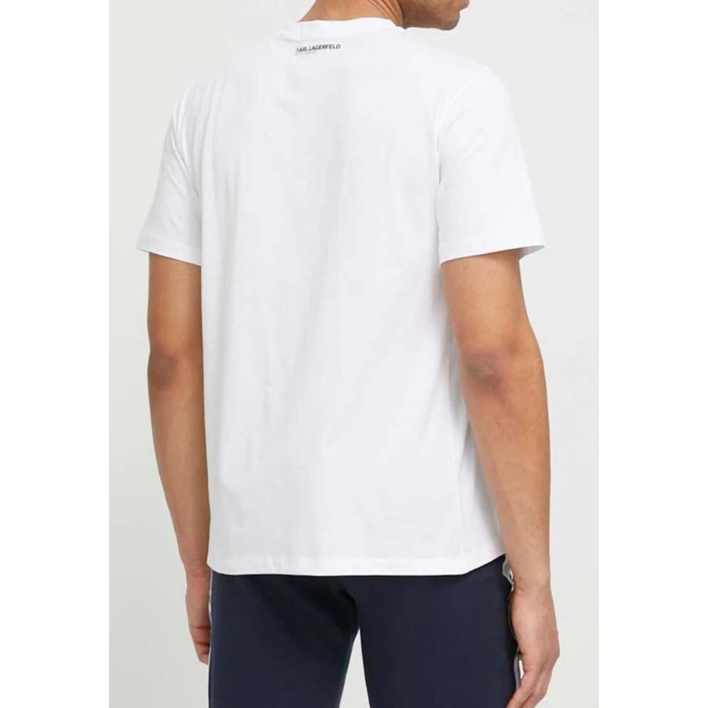 Karl Lagerfeld Wave Logo Relaxte T-shirt White Heren