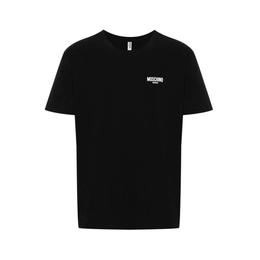 Moschino Zwart Logo Katoenen T-shirt Black Heren