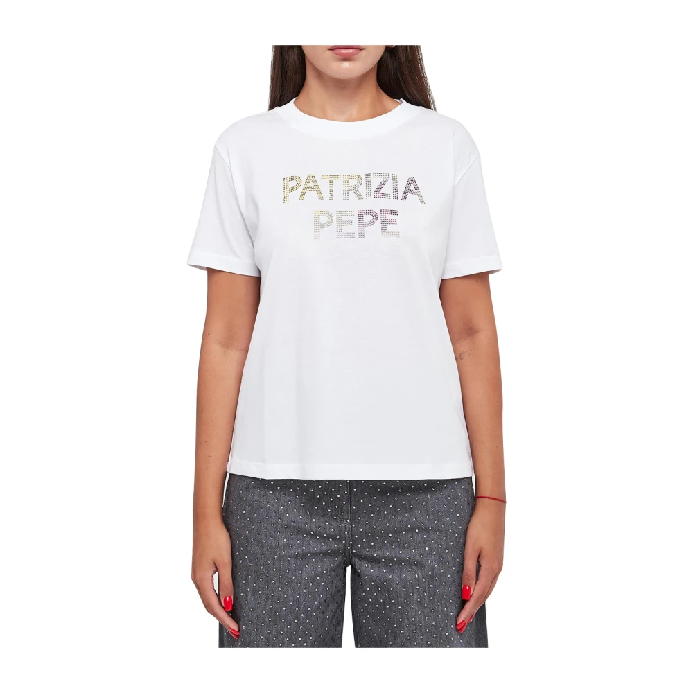 PATRIZIA PEPE Witte T-shirt en Polo Stijlvol White Dames