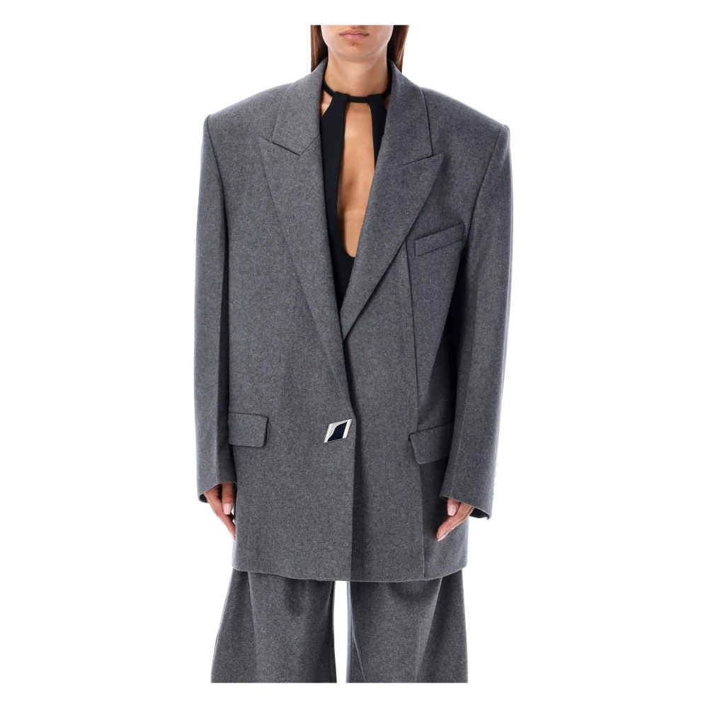 The Attico Grijze Oversized Blazer Jas Gray Dames
