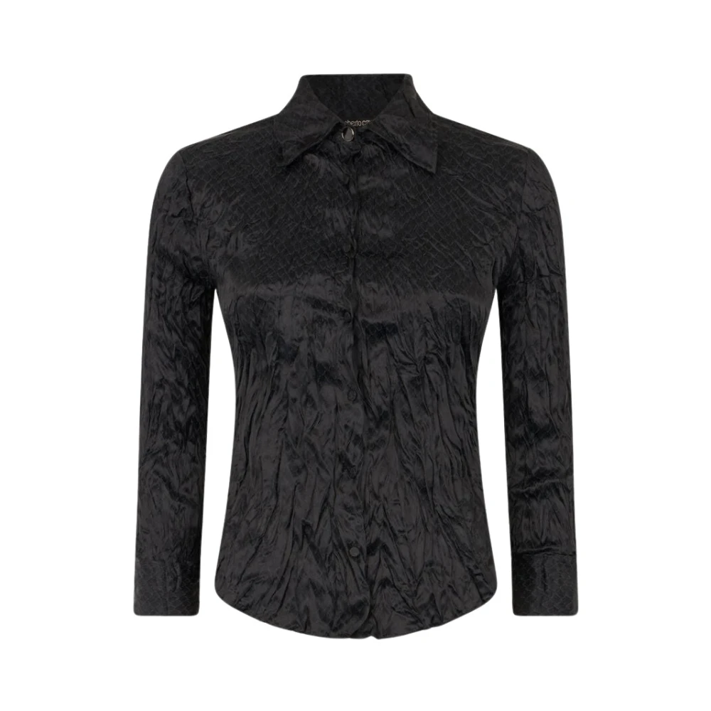 Roberto Cavalli Black Shirts, Female, Xs, Shirt With Python Print