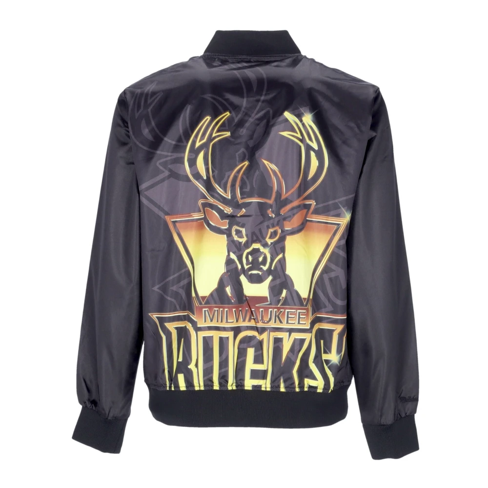 Mitchell & Ness Milwaukee Bucks NBA Satijnen Jas Black Heren