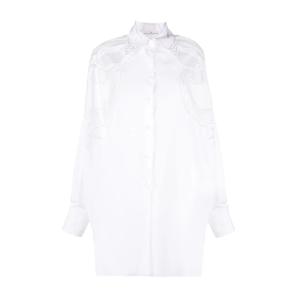 Ermanno Scervino Bright White Ottico Overhemd White Dames