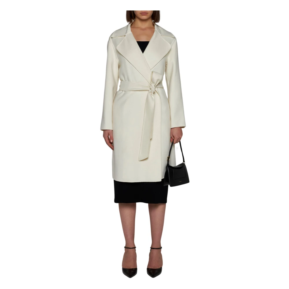 Max Mara Studio Gestreepte jas Beige Dames