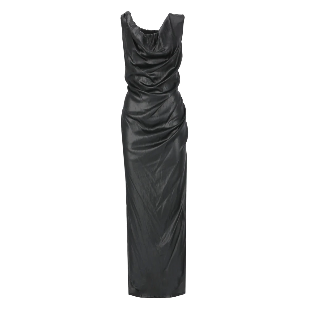 Vivienne Westwood Zwarte Lange Jurk met Vierkante Hals Black Dames
