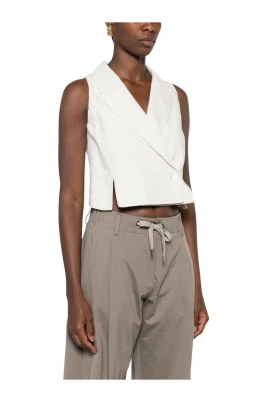 Sleeveless Double-Breasted Blazer