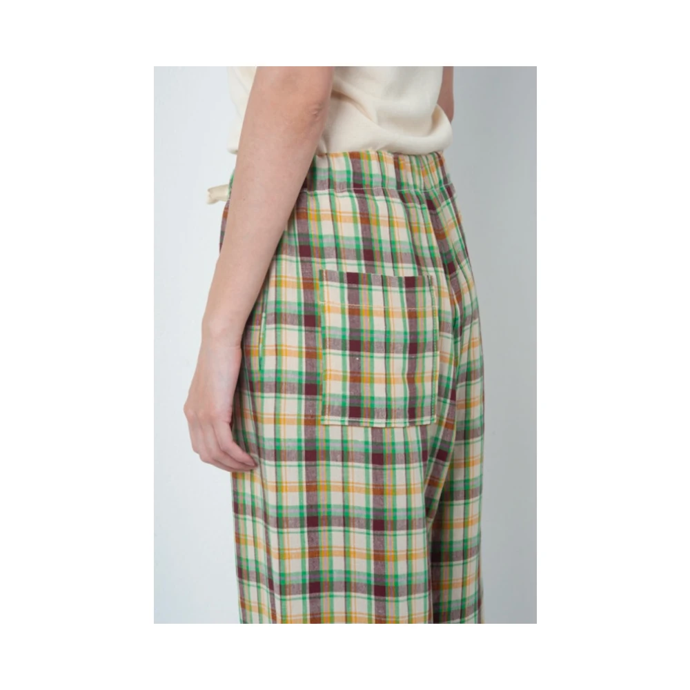 Phisique du Role Geruite Linnen Wijde Pijp Broek Multicolor Dames