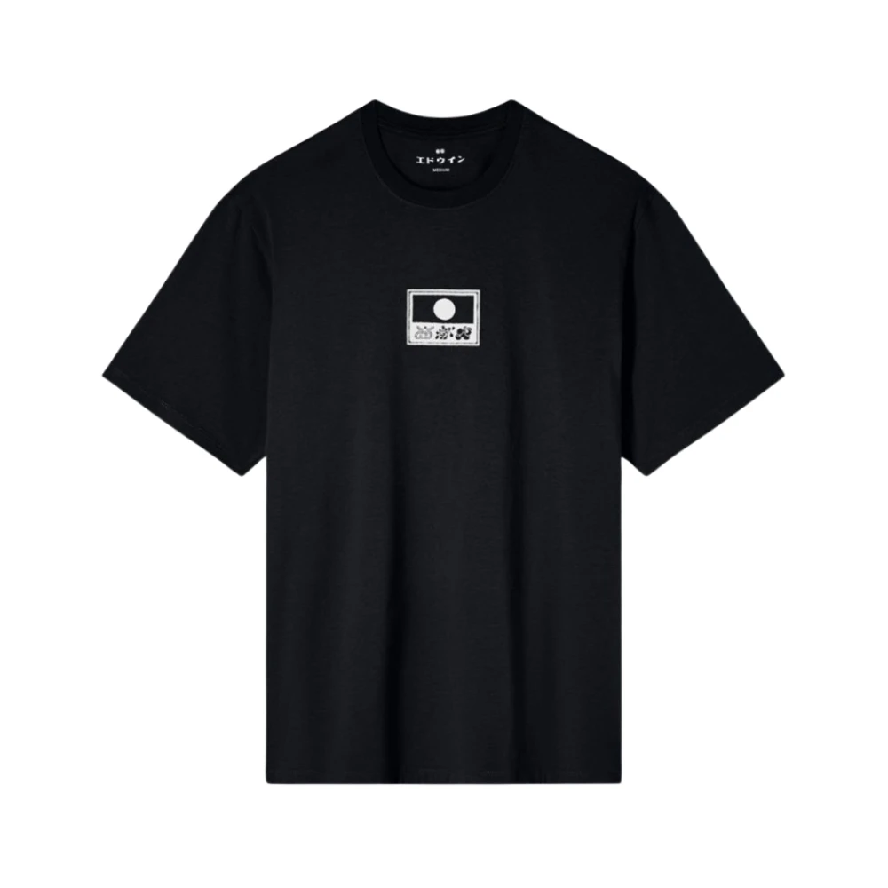 Edwin Men's Black Cotton T-Shirt With Central Print - T-Shirts - Xs - Tops