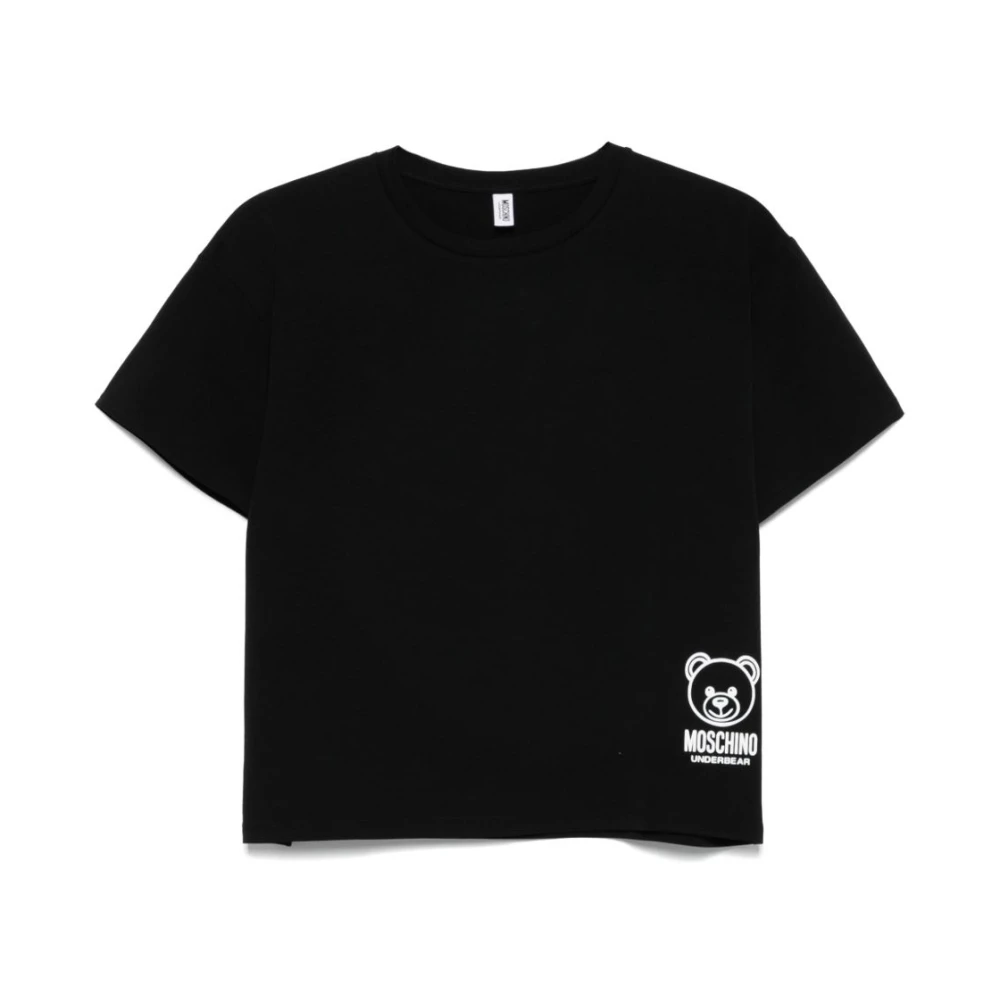 Moschino Vrouw Zwart Tops Dames, L, Katoen, T-Shirts