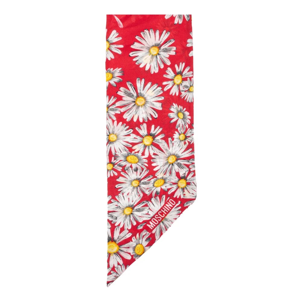 Moschino Zijden sjaal met bloemenpatroon Red Dames