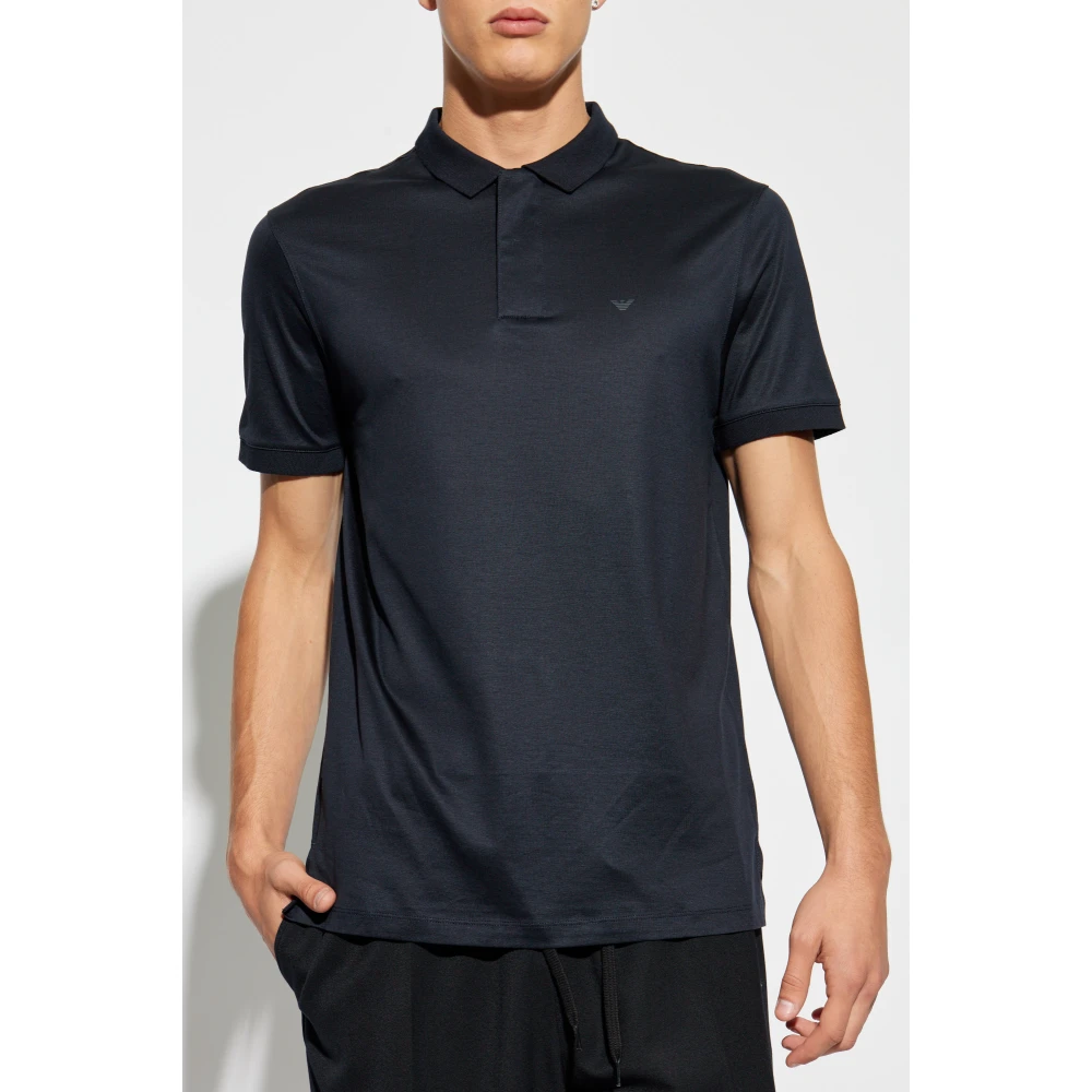 Emporio Armani Polo met logo Blue Heren