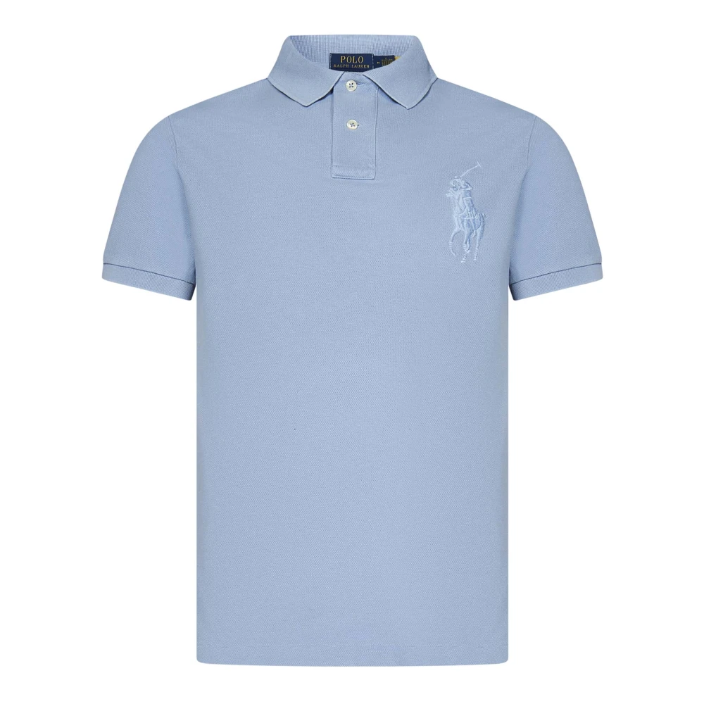 Polo Ralph Lauren Lichtblauwe Polo T-shirt met Big Pony Blue Heren