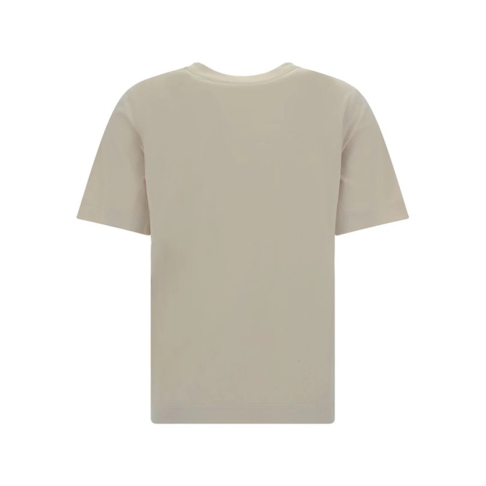 Burberry Katoenen T-shirt met Logodetail Beige Dames
