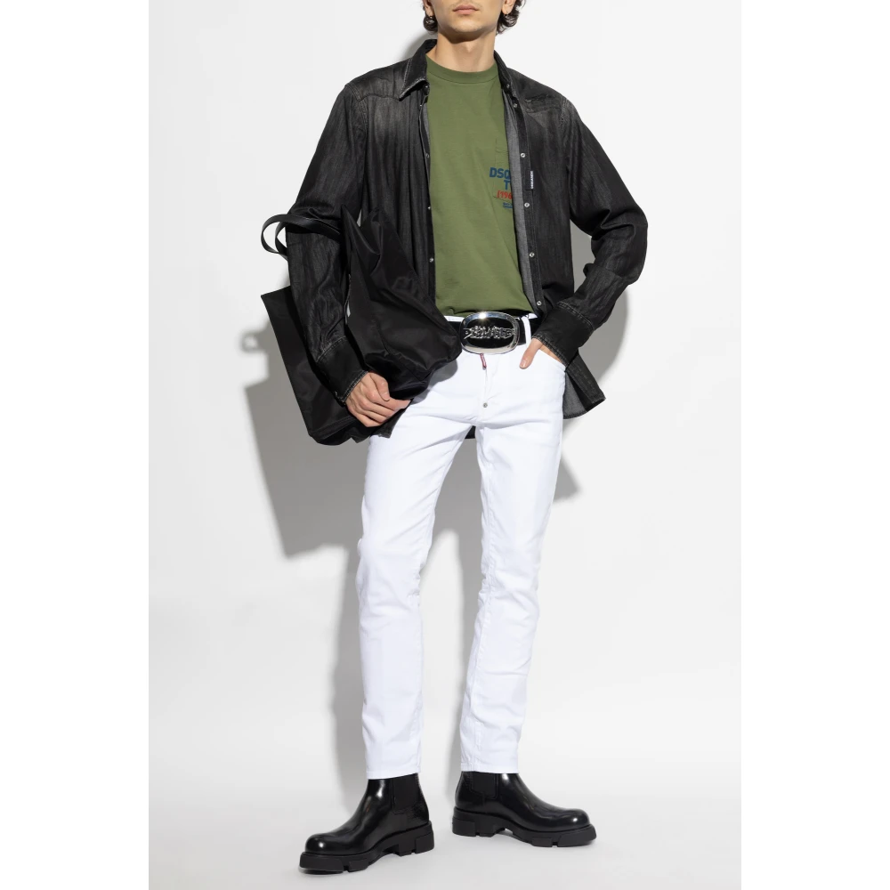 Dsquared2 Denim shirt met vintage effect Black Heren