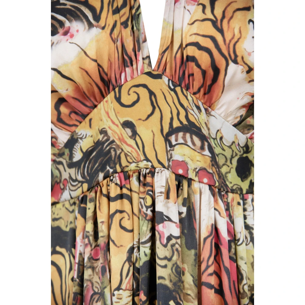 Aniye By V-hals Bedrukte Jurk van Polyester Multicolor Dames