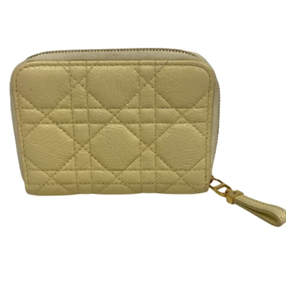 Dior Vintage Pre-owned Leather wallets Yellow Dames
