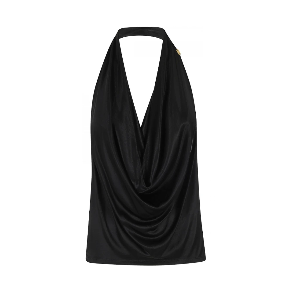 Elisabetta Franchi Women's Black Shiny Viscose Jersey Top