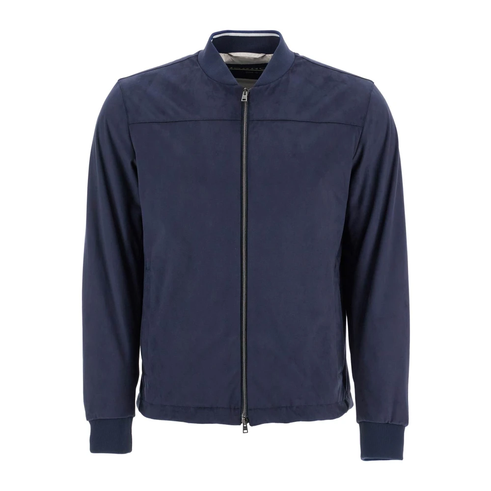 Herno Donker Waterdicht Gilet met Hoge Kraag Blue Heren