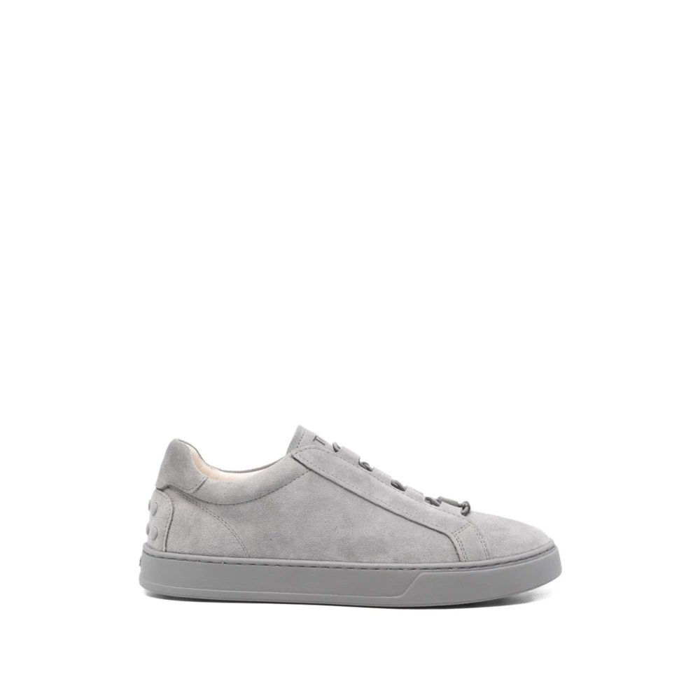 Tod’s Leather Sneakers Heren Schoenen Grijs