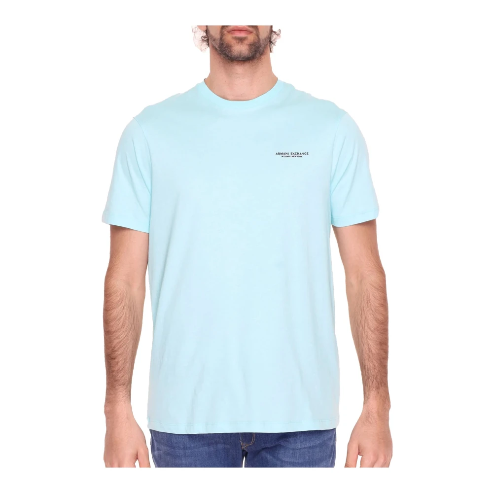 Armani Exchange Basis Katoenen T-Shirt Blauw Blue Heren