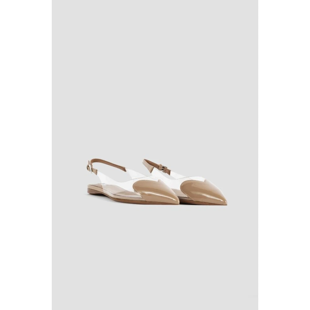 Alaïa Beige Patent Leren Hart Slingback White Dames