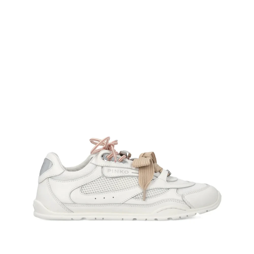 Pinko Leren en rubberen sneaker Dames Schoenen Wit