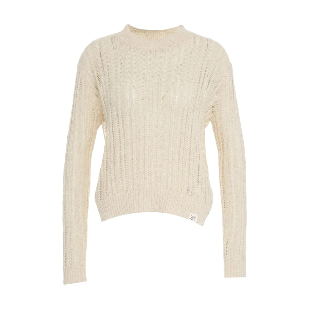 Peuterey Beige Net Gebreide Trui Beige Dames