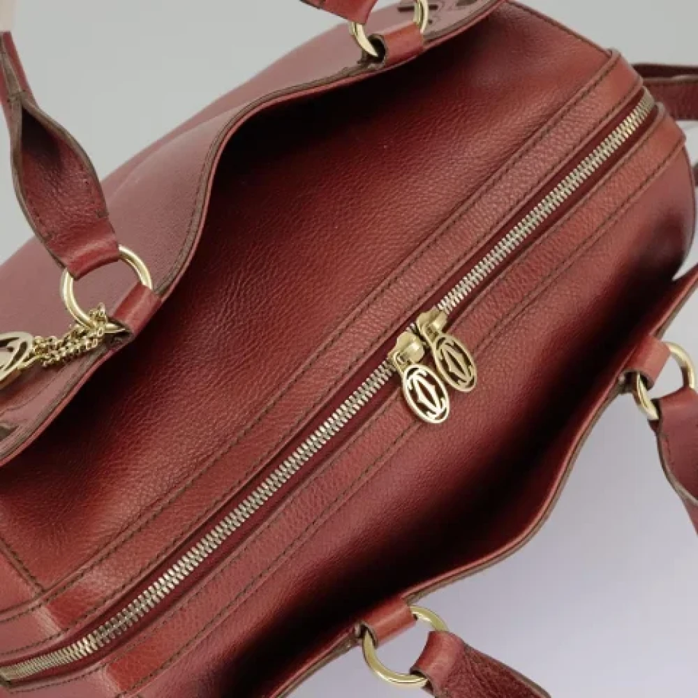 Cartier Vintage Pre-owned Leather handbags Red Dames
