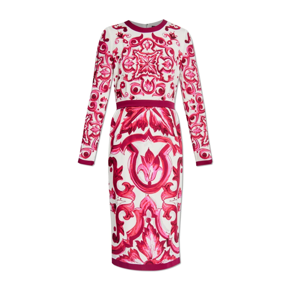 Dolce & Gabbana Jurk met Majocila patroon Pink Dames