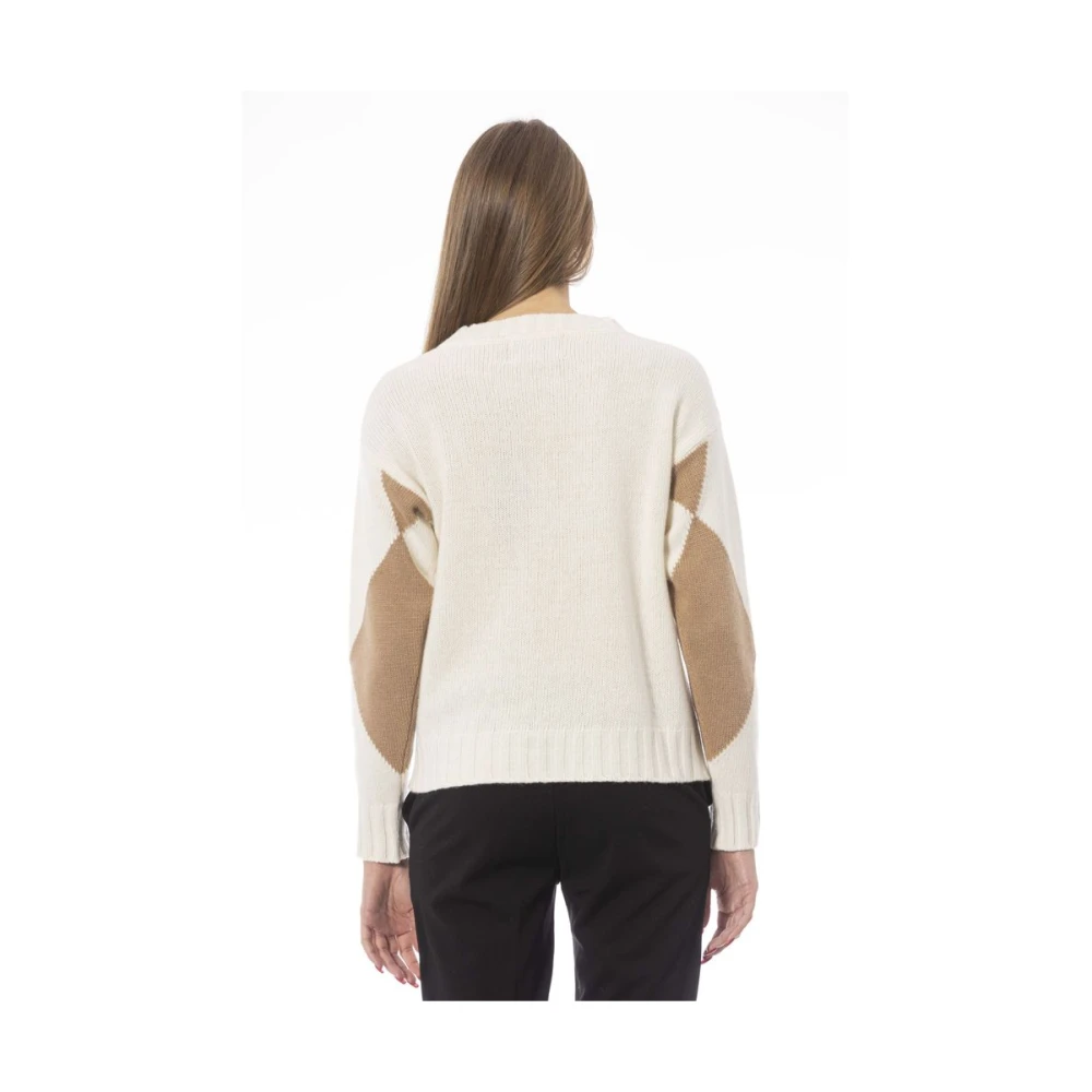 Baldinini Elegante Beige Trui met Monogram Detail Beige Dames