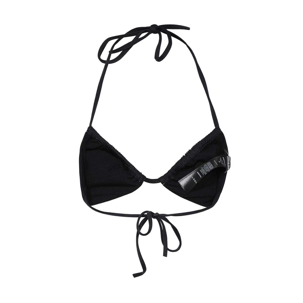 Dsquared2 Logo Print Triangel Bikini Top Black Dames