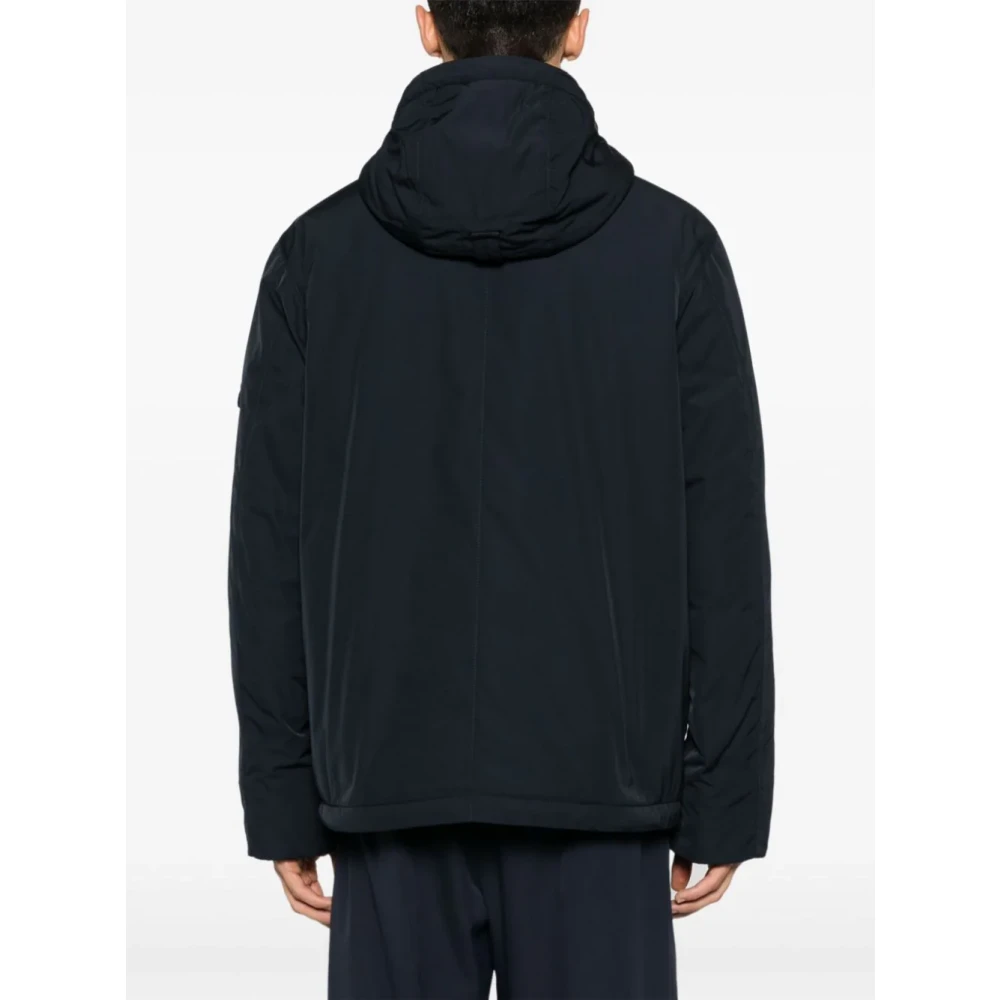 Stone Island Waterafstotende Gewatteerde Jas met Kompas Blue Heren