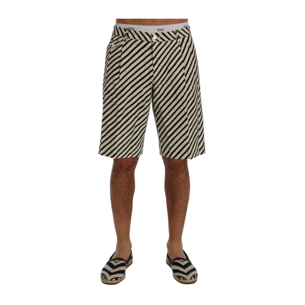 Dolce & Gabbana Men's Multicolor Casual Shorts, Xs, Striped Hemp Casual Shorts