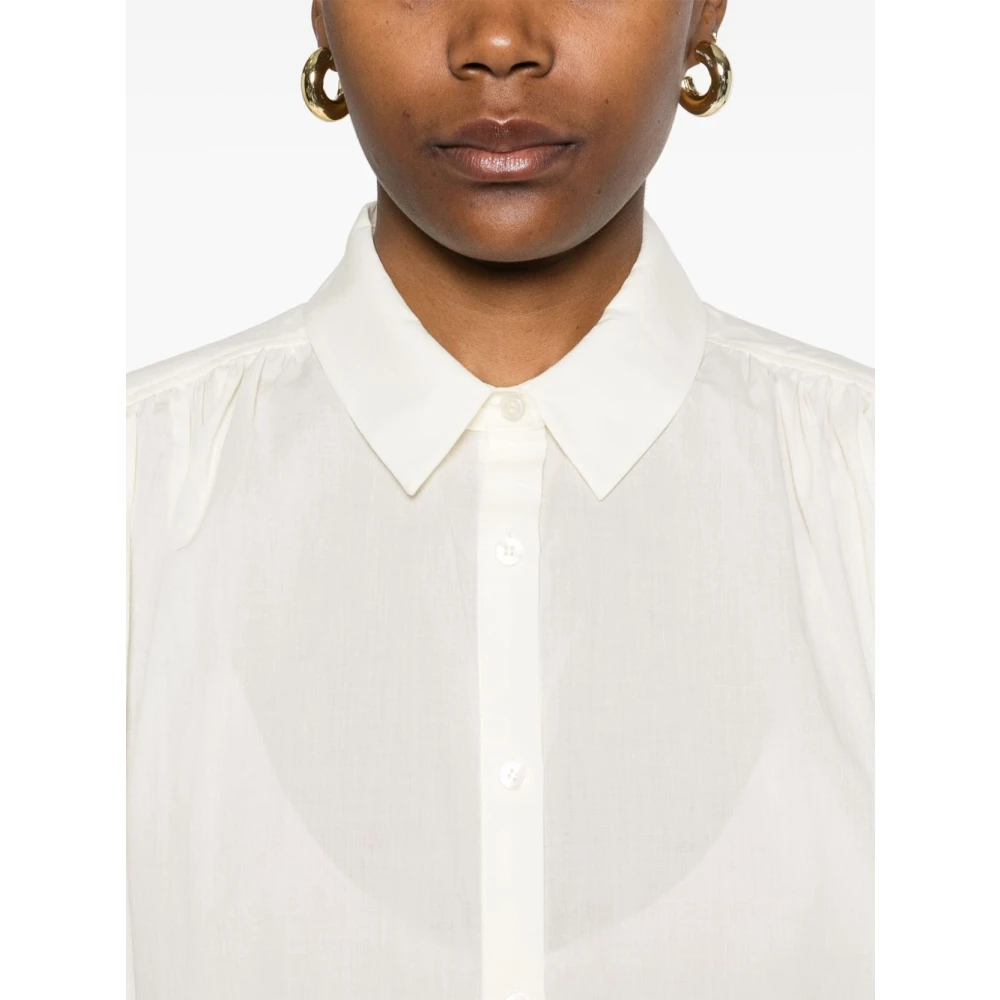 Woolrich Witte Klassieke Kraag Shirt Kapmouwen White Dames