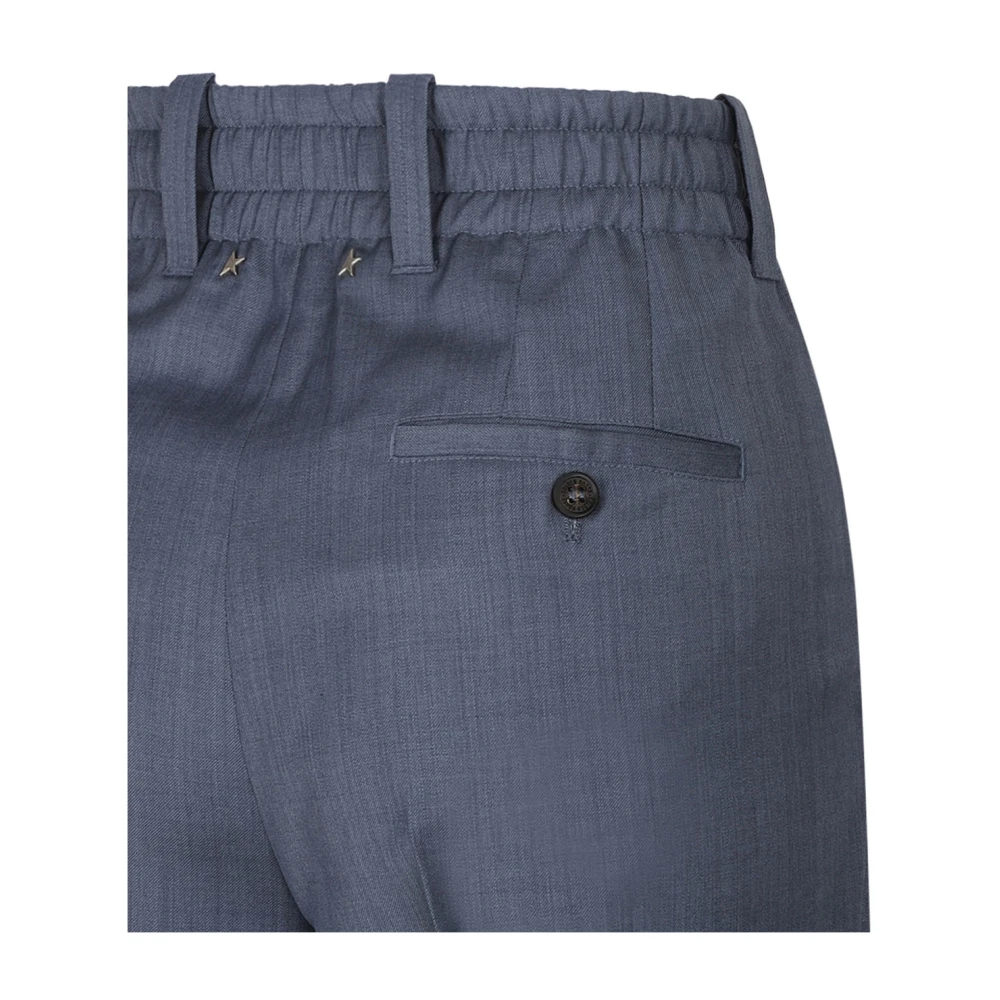 Golden Goose Gegreide Grijze Broek met Plooidetail Blue Dames