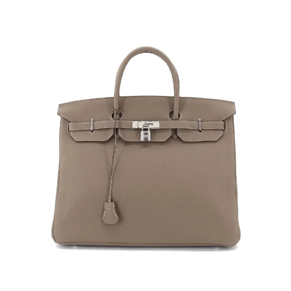 Hermès Vintage Pre-owned Leather handbags Gray Dames