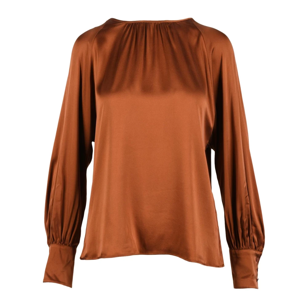 Max Mara Studio Zijde Blend Blouse Orange Dames
