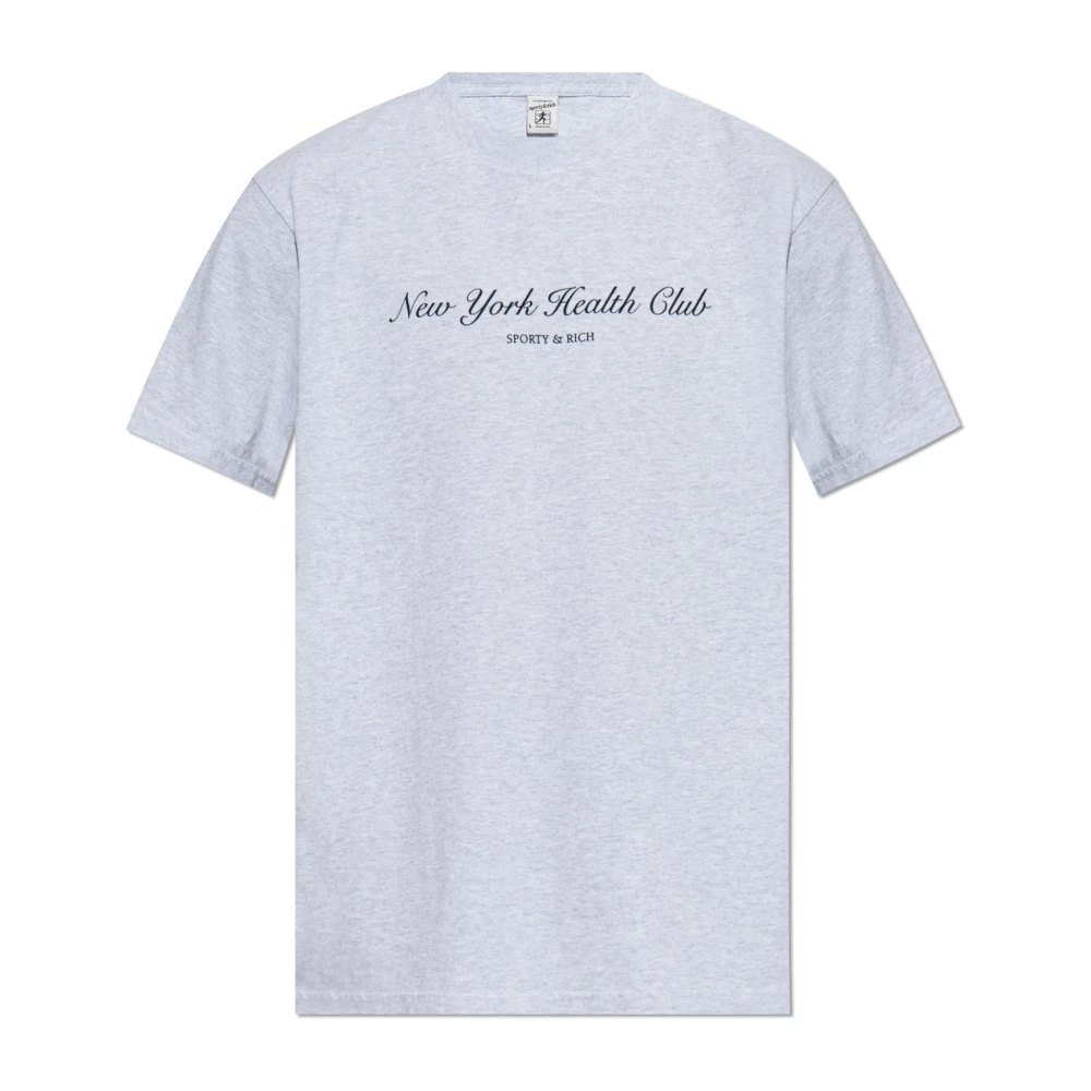 Sporty & Rich T-shirt uit de NY Health Club collectie Gray Unisex