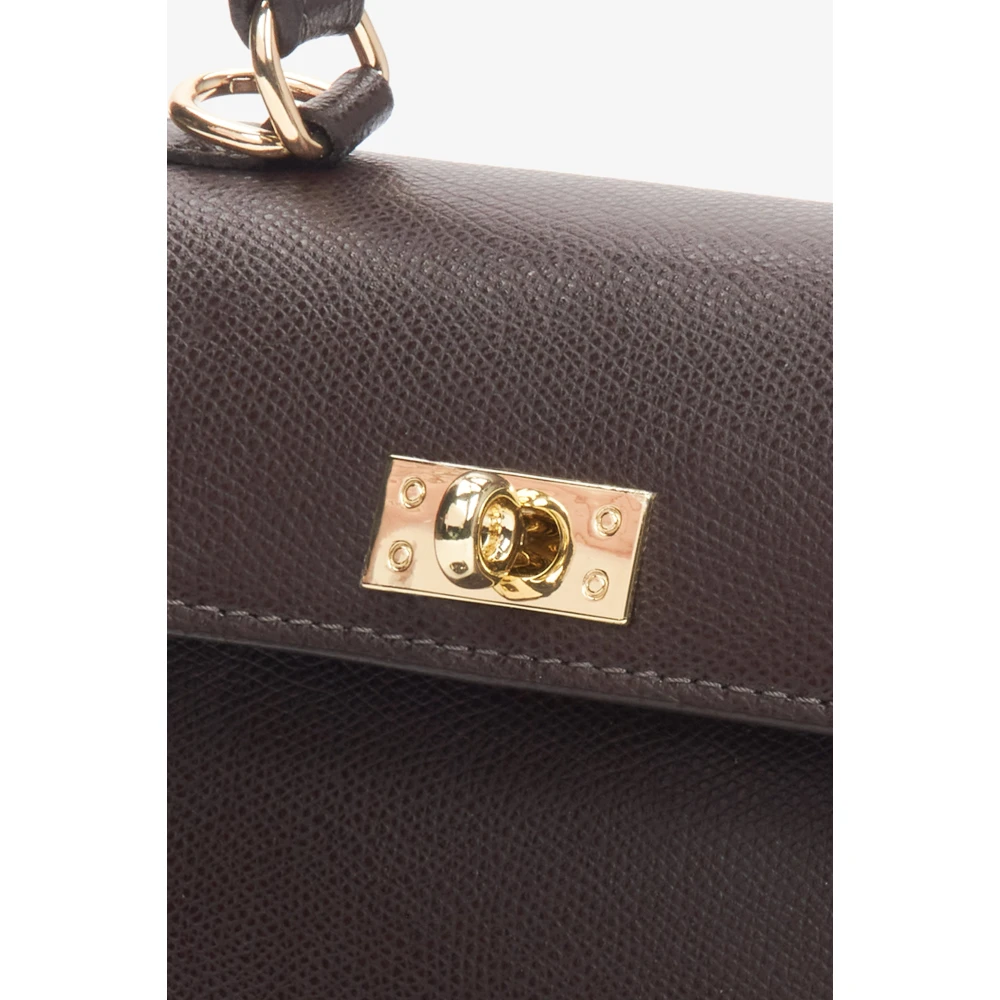 Estro Donkerbruine Satchel Handtas voor Dames gemaakt van Premium Italiaans Echt Leer Brown Dames